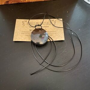 Lovely Shungite round black bead necklace with cord